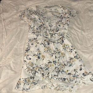 Abercrombie White Floral Wrap Dress